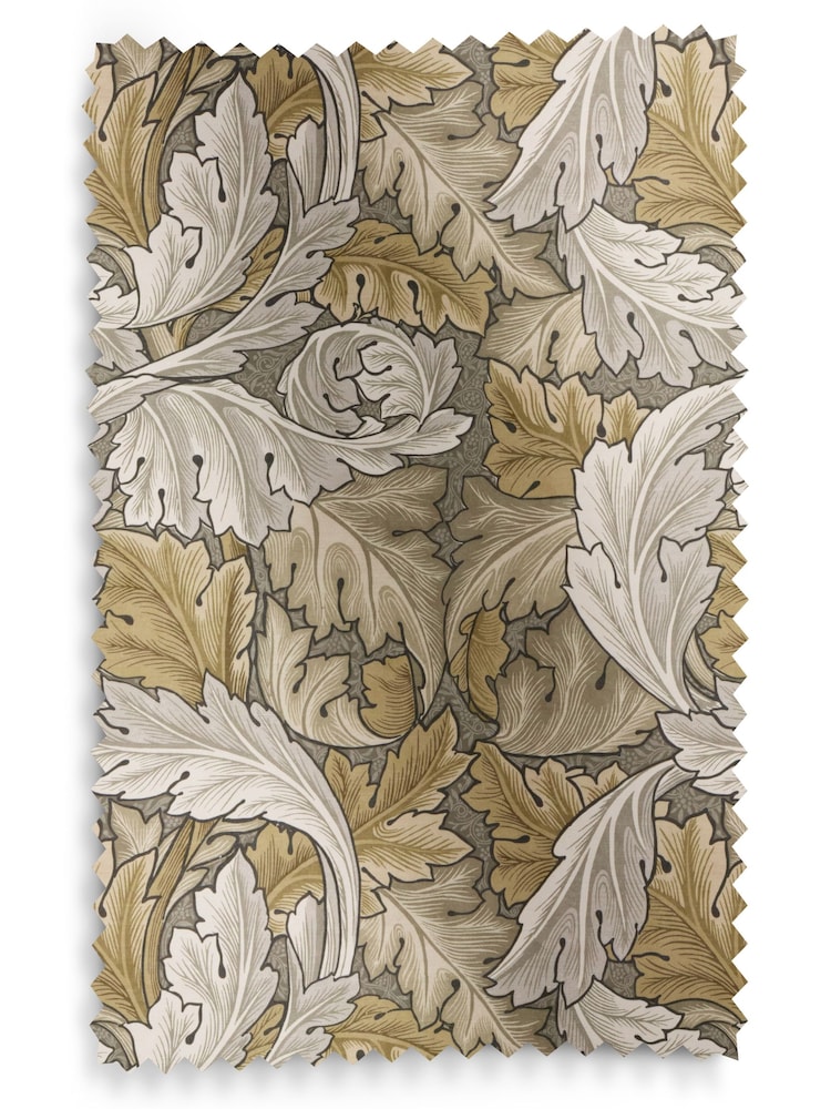 William Morris At Home Flint Grey Acanthus Velvet Made to Measure Curtains - Image 9 of 9