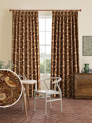 William Morris At Home Natural Strawberry Thief Velvet Made to Measure Curtains - Image 1 of 9