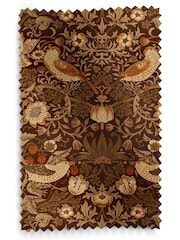 William Morris At Home Natural Strawberry Thief Velvet Made to Measure Curtains - Image 9 of 9