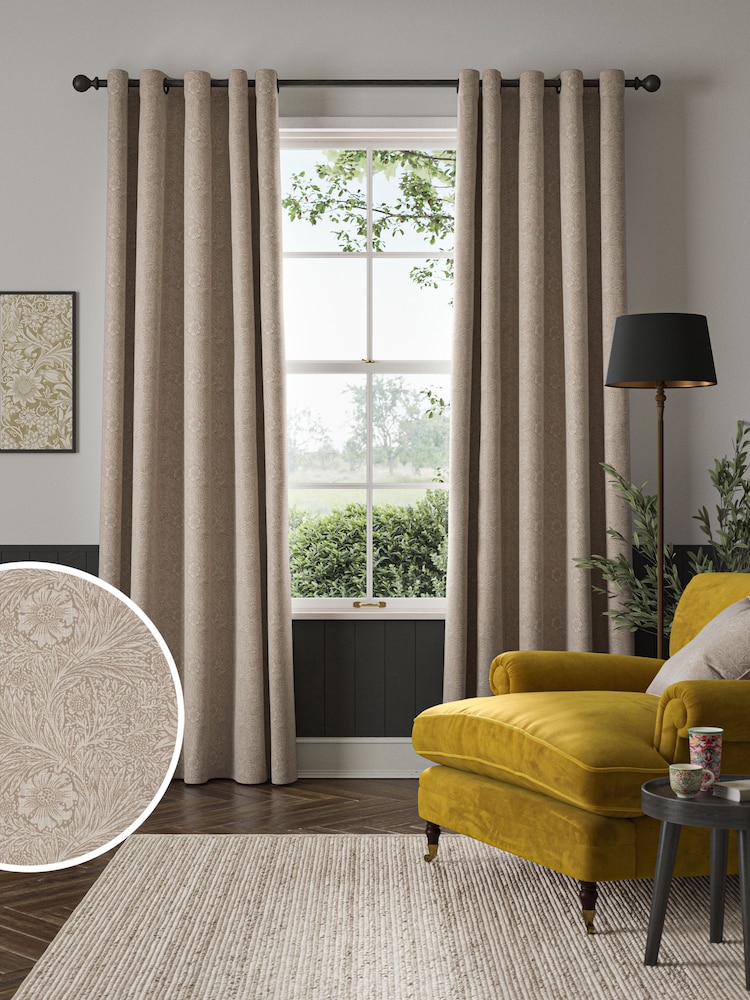 William Morris At Home Natural Marigold Woven Made to Measure Curtains - Image 1 of 5