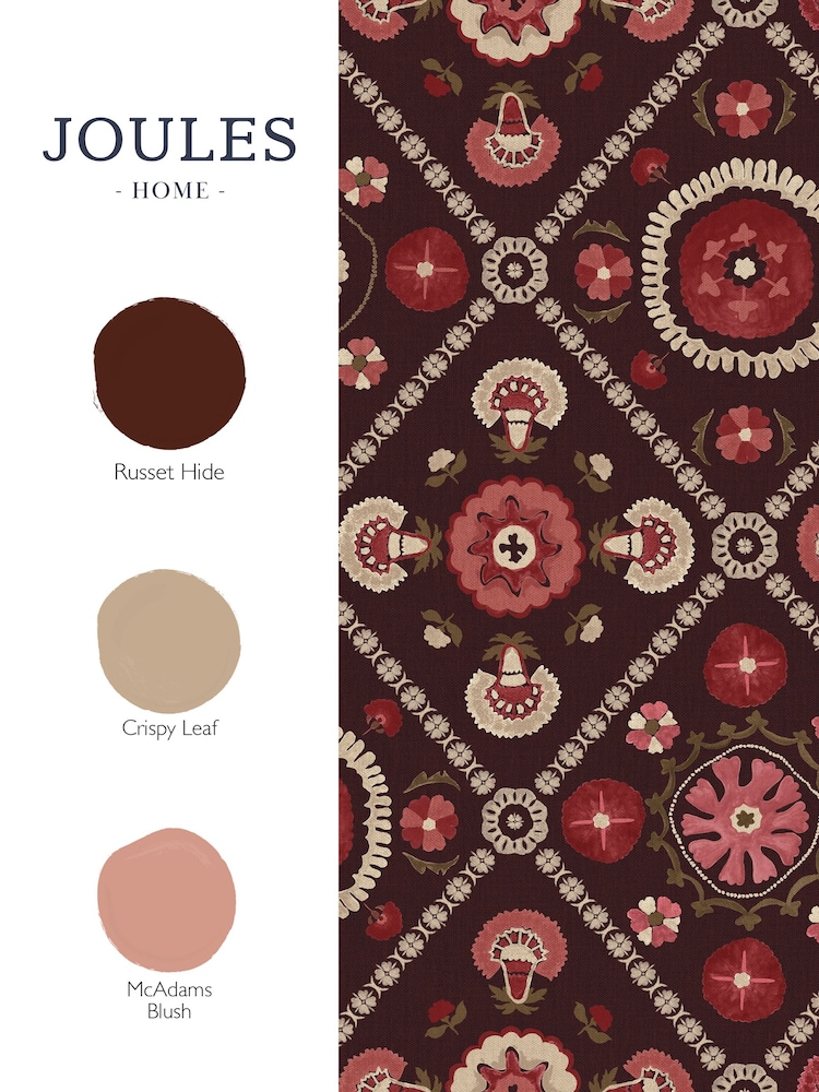 Buy Joules Red Festival Floral Trellis 10M Wallpaper from the Next UK ...