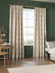 William Morris At Home Natural Lily Flower Embroidery Made to Measure Curtains - Image 2 of 9