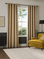William Morris At Home Ochre Yellow Larkspur Woven Made to Measure Curtains - Image 2 of 9