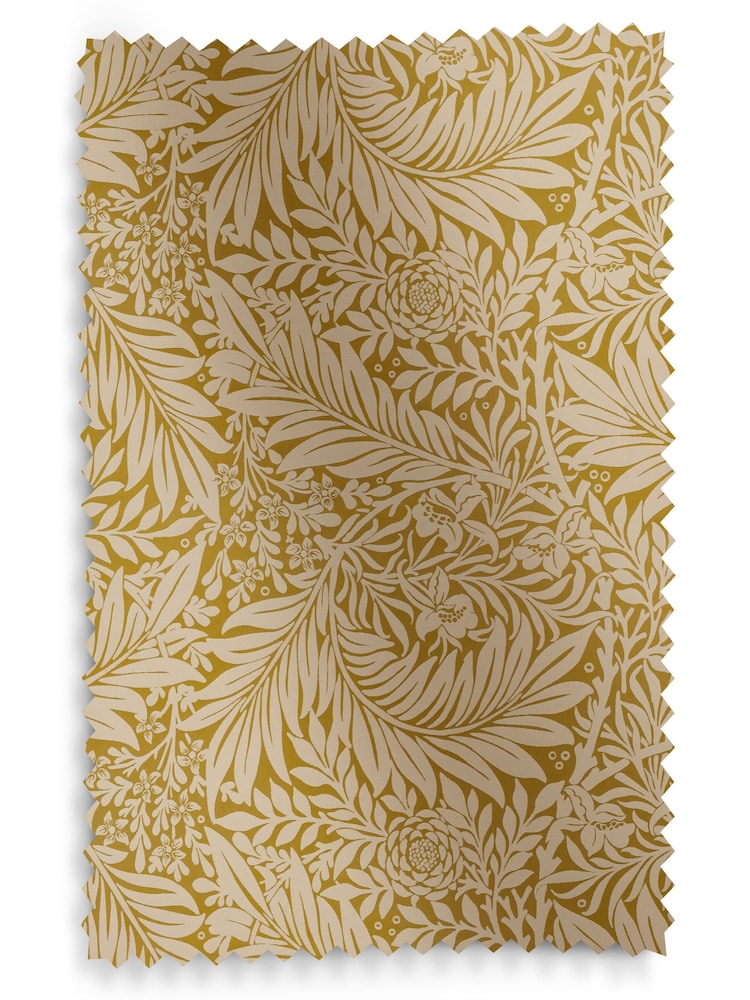 William Morris At Home Ochre Yellow Larkspur Woven Made to Measure Curtains - Image 9 of 9