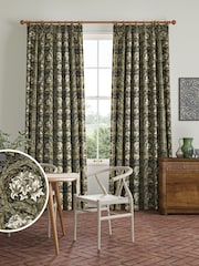 William Morris At Home Green African Marigold Made to Measure 100% Cotton Curtains - Image 1 of 9