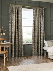 William Morris At Home Grey African Marigold Made to Measure 100% Cotton Curtains - Image 2 of 9