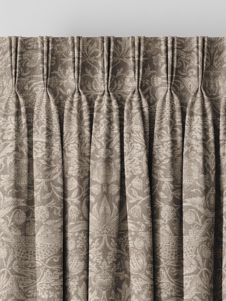 William Morris At Home Natural Strawberry Thief Woven Made to Measure Curtains - Image 5 of 5