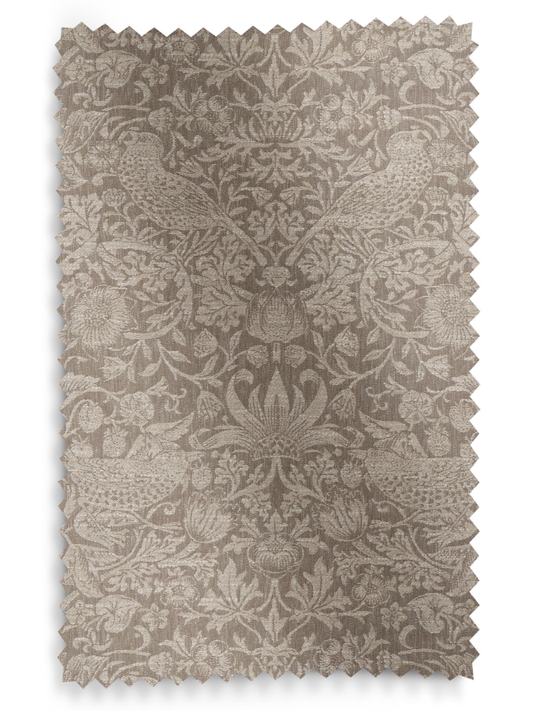 William Morris At Home Natural Strawberry Thief Woven Made to Measure Curtains - Image 9 of 9