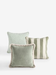 Set of 3 Green Cushions With Inserts - Image 3 of 3