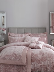 Catherine Lansfield Pink Crushed Velvet Bedspread - Image 1 of 4