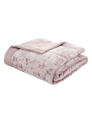 Catherine Lansfield Pink Crushed Velvet Bedspread - Image 2 of 4
