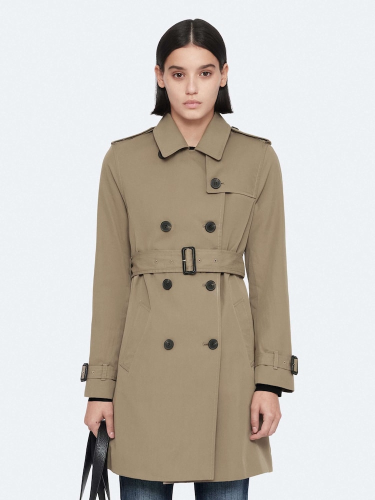 AllSaints Brown Leonard Trench Coat - Image 1 of 8 AllSaints Brown Leonard Trench Coat - Image 1 of 8
