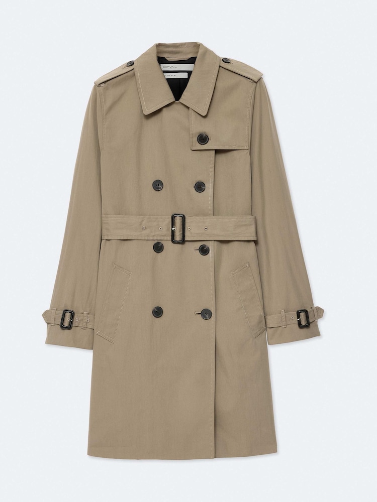 AllSaints Brown Leonard Trench Coat - Image 8 of 8 AllSaints Brown Leonard Trench Coat - Image 8 of 8