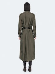 AllSaints Green Yurra Dress - Image 6 of 8
