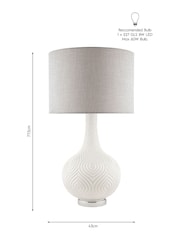 Laura Ashley White Grace Painted Patterned Glass Table Lamp - Image 1 of 2
