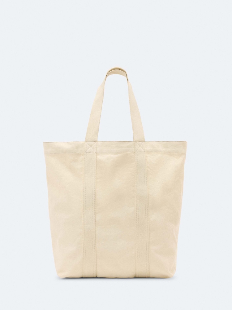 AllSaints Cream Canvas N/S Tote - Image 1 of 4
