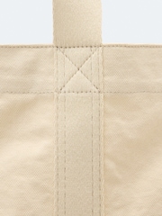 AllSaints Cream Canvas N/S Tote - Image 2 of 4