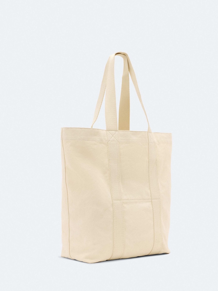 AllSaints Cream Canvas N/S Tote - Image 4 of 4