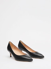 LK Bennett Black Pointed Audrey Kitten Heel Pumps - Image 1 of 3