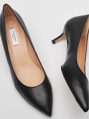 LK Bennett Black Pointed Audrey Kitten Heel Pumps - Image 2 of 3