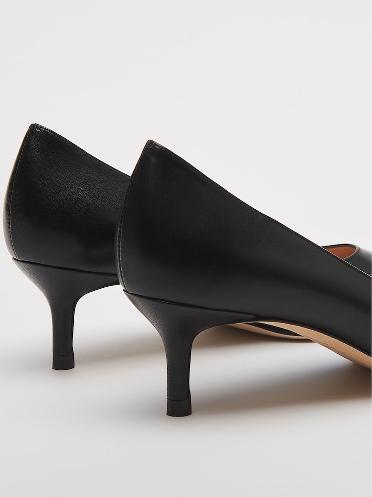 LK Bennett Black Pointed Audrey Kitten Heel Pumps - Image 3 of 3
