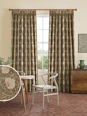 William Morris At Home Brick Orange Pimpernel Made to Measure 100% Cotton Curtains - Image 1 of 9