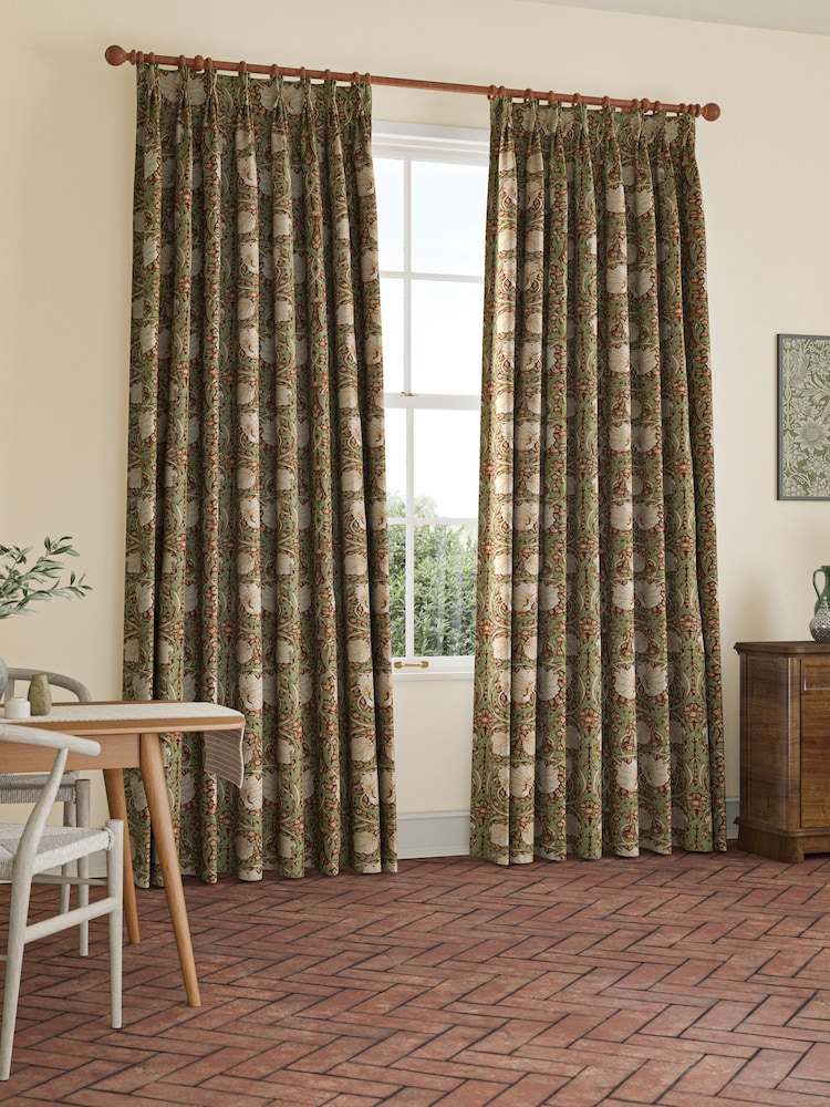 William Morris At Home Brick Orange Pimpernel Made to Measure 100% Cotton Curtains - Image 2 of 9
