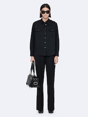 AllSaints Black Maven Military Shirt - Image 3 of 8