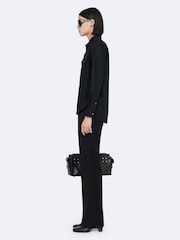 AllSaints Black Maven Military Shirt - Image 7 of 8