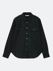 AllSaints Black Maven Military Shirt - Image 8 of 8
