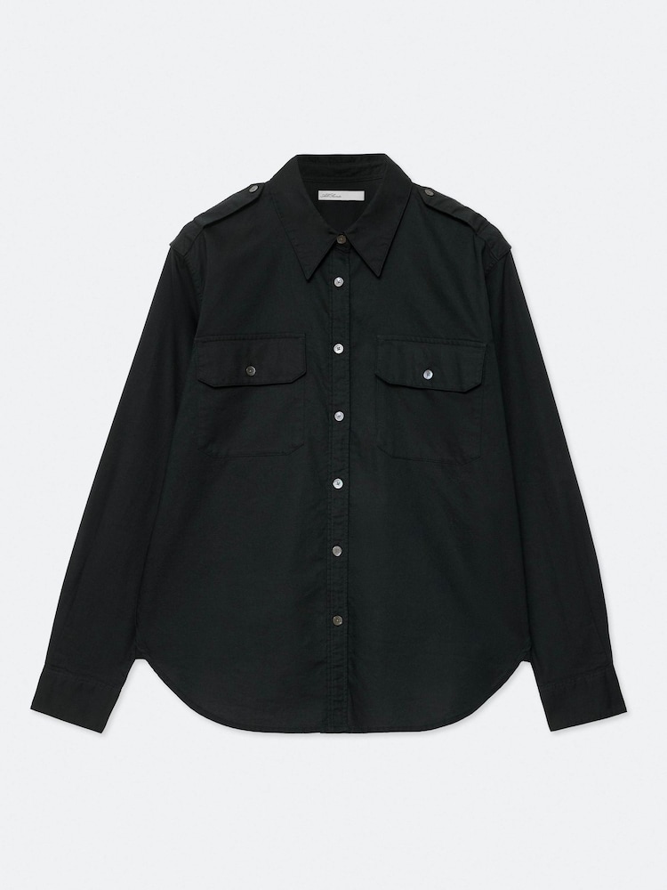 AllSaints Black Maven Military Shirt - Image 8 of 8