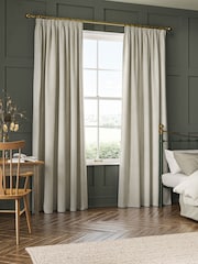William Morris At Home Chalk Cream Lodden Embroidery Made to Measure Curtains - Image 2 of 9