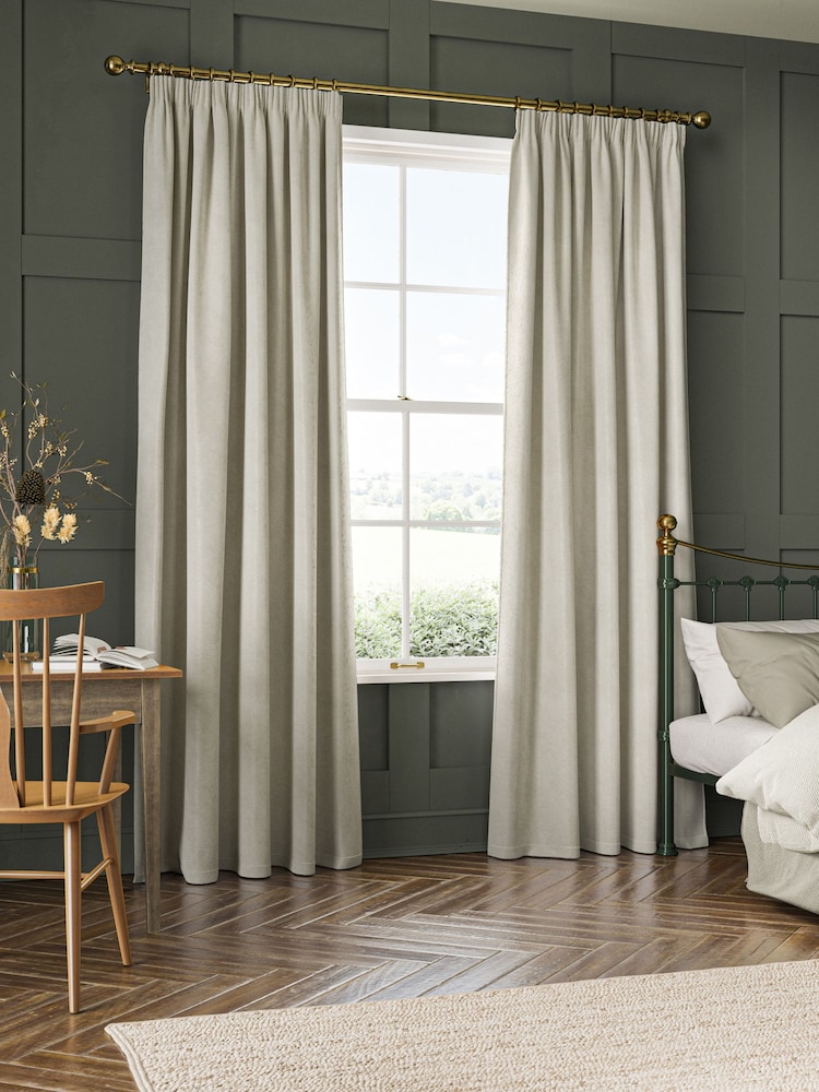 William Morris At Home Chalk Cream Lodden Embroidery Made to Measure Curtains - Image 2 of 9