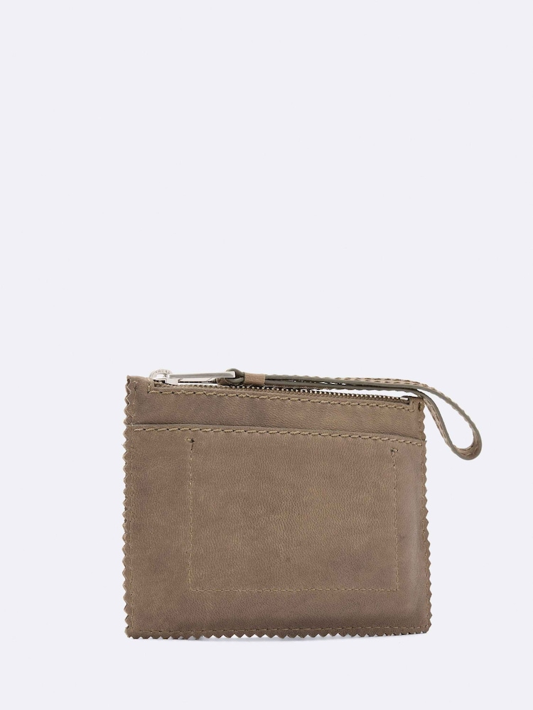 AllSaints Taupe Brown Siloh Mini Pouch - Image 2 of 2