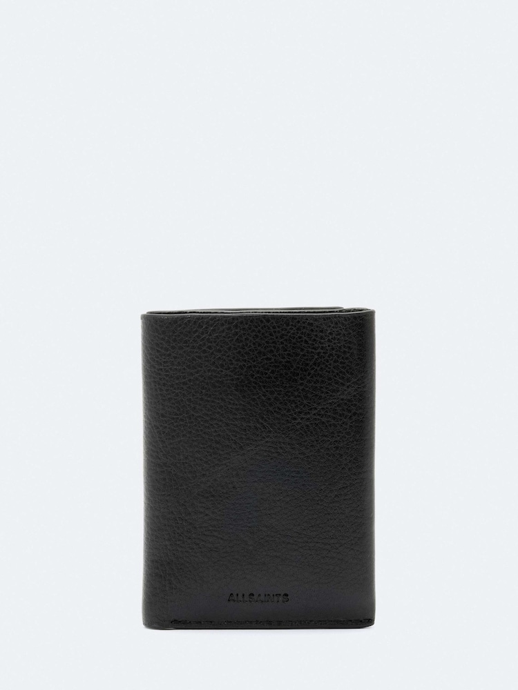 AllSaints Black Axis Bifold Wallet - Image 1 of 2
