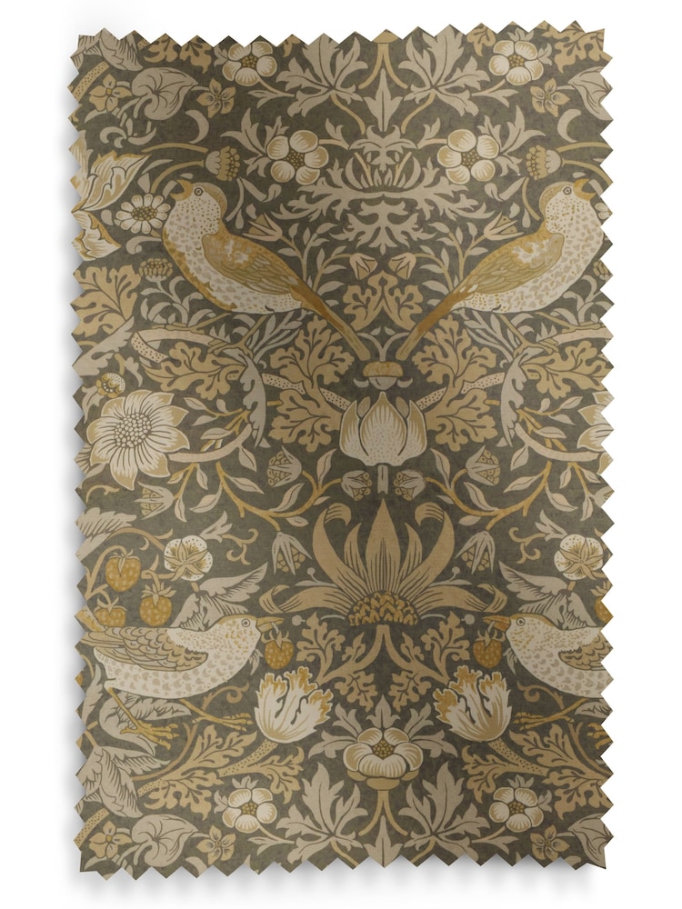 William Morris At Home Flint Grey Strawberry Thief Velvet Made to Measure Curtains - Image 9 of 9