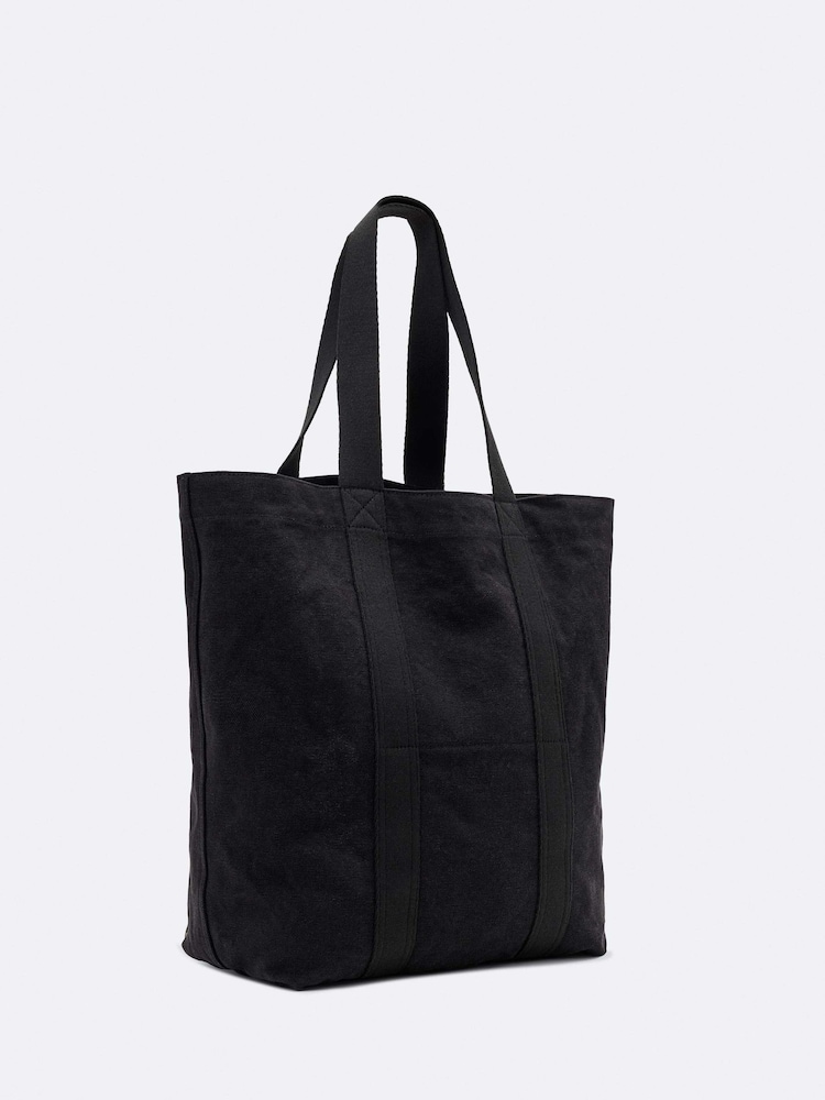 AllSaints Black Canvas N/S Tote - Image 2 of 4