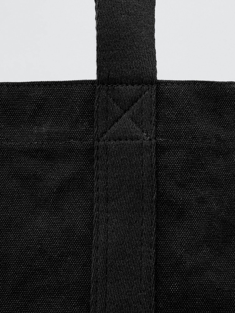 AllSaints Black Canvas N/S Tote - Image 4 of 4