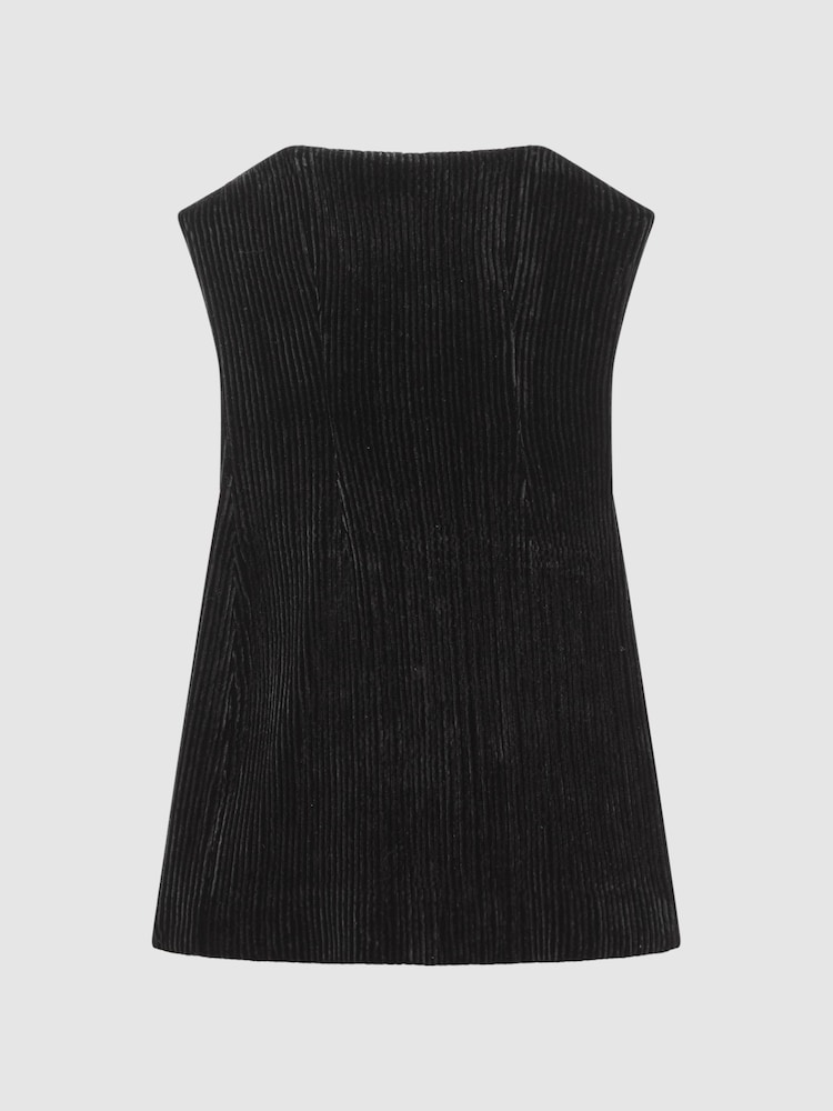 Reiss Livia Velvet Pleat Detail Mini платья - Изображение 2 из 6