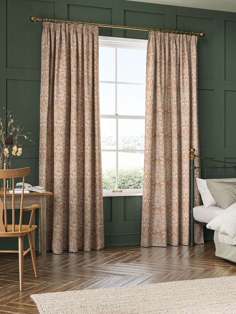 William Morris At Home Orange Sunflower Made to Measure 100% Cotton Curtains - Image 2 of 9