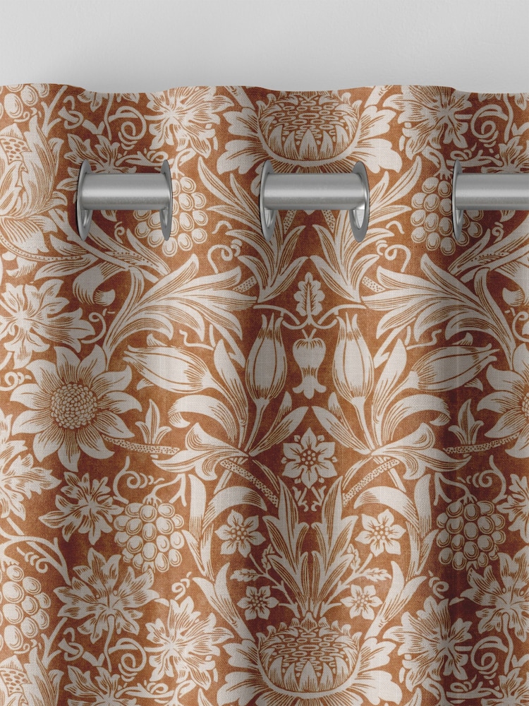 William Morris At Home Orange Sunflower Made to Measure 100% Cotton Curtains - Image 7 of 9