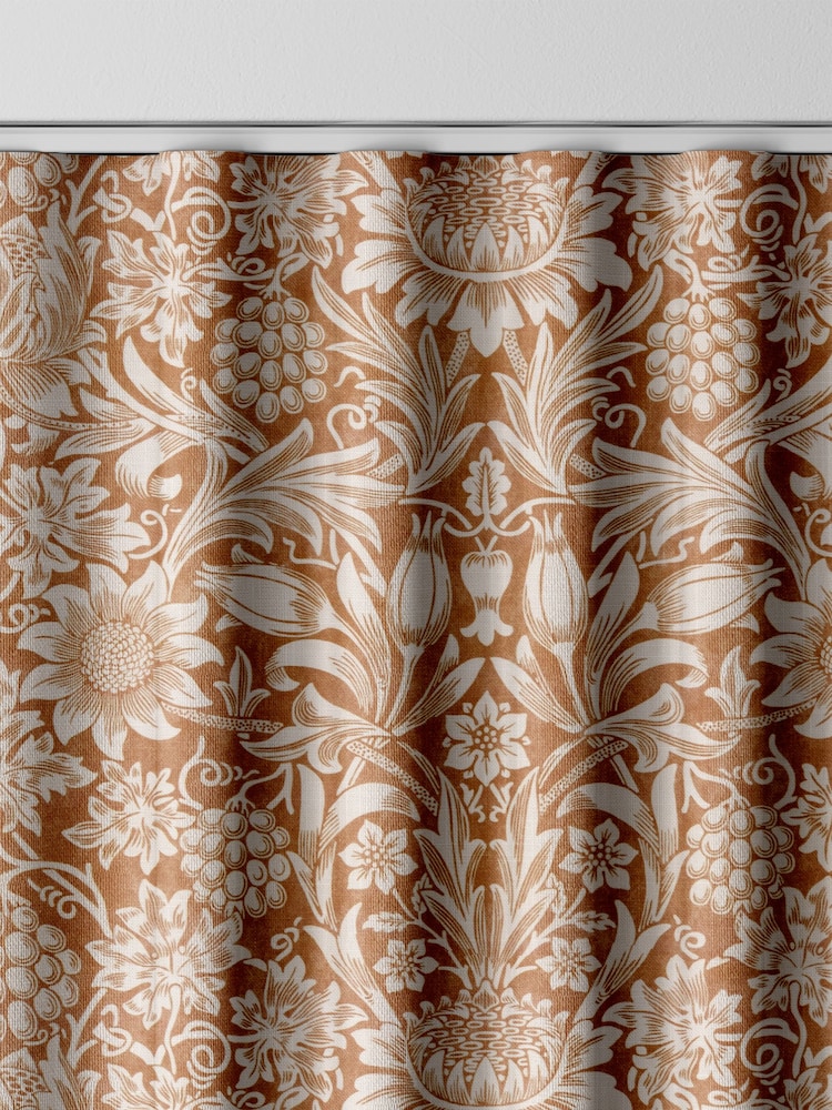 William Morris At Home Orange Sunflower Made to Measure 100% Cotton Curtains - Image 8 of 9