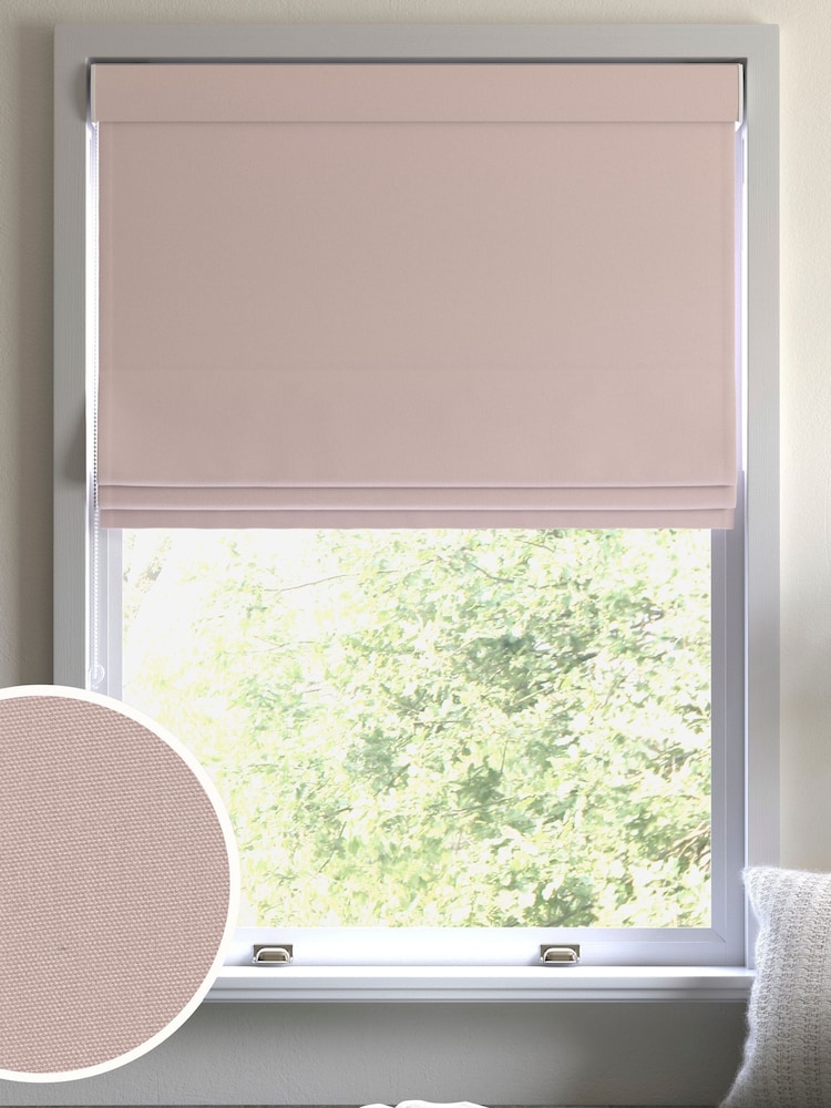 Dusky Pink 100% Cotton Made To Measure Roman Blind - Image 1 of 7