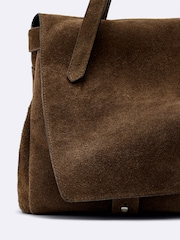 AllSaints Green Joan Suede Satchel Bag - Image 3 of 4