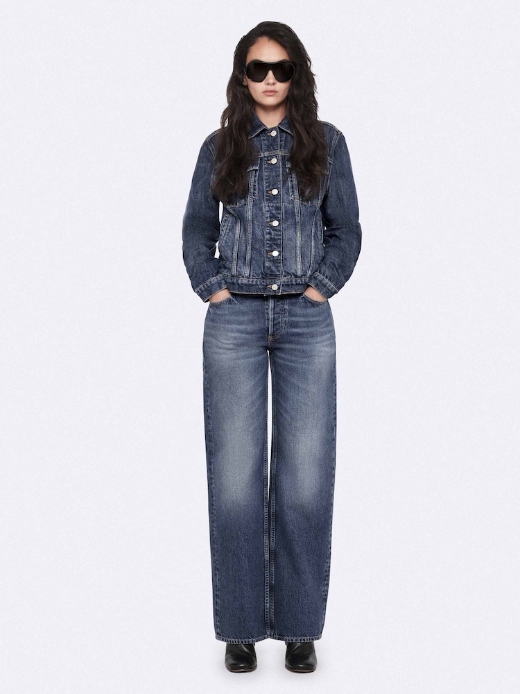 AllSaints Blue Cohen Reg Straight Jeans - Image 1 of 7