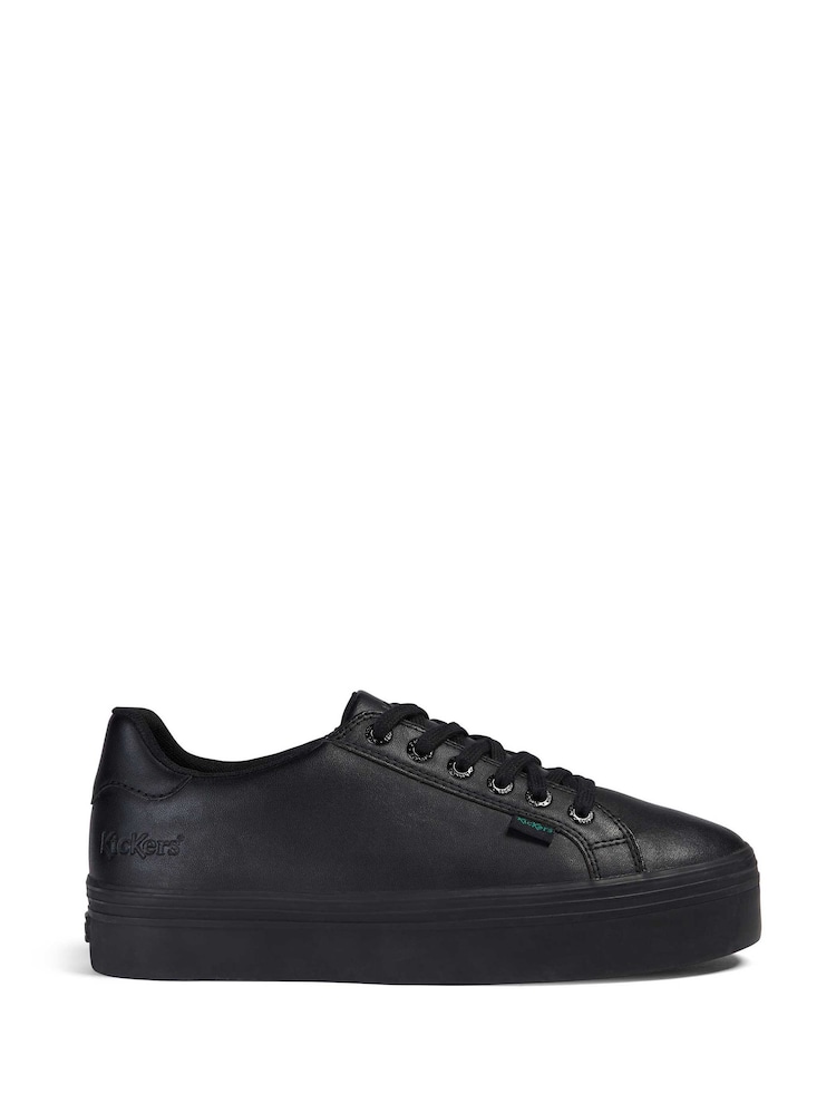 Kickers Black Youth Tovni Stack Leather Shoes - Image 2 of 11