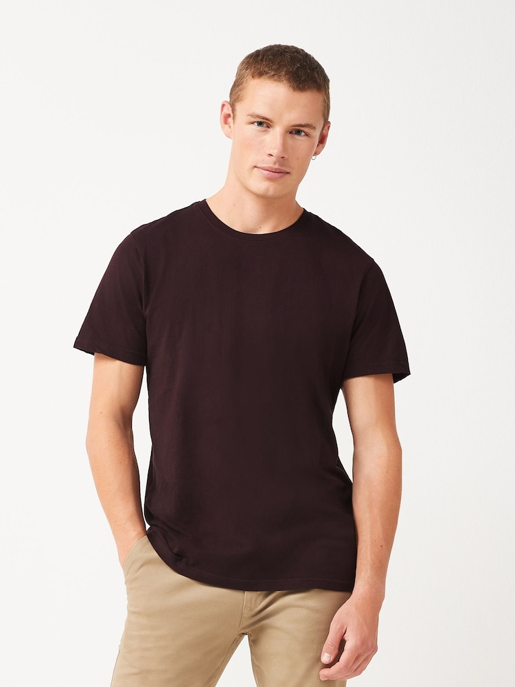 Rojo burdeos oscuro - Camiseta básica de algodón con cuello redondo - Imagen 1 de 5 Rojo burdeos oscuro - Camiseta básica de algodón con cuello redondo - Imagen 1 de 5