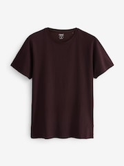 Red Dark Burgundy Regular Fit Essential Crew Neck Cotton T-Shirt - Image 5 of 5