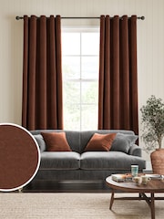 William Morris At Home Orange Lodden Embroidery Made to Measure 100% Cotton Curtains - Image 1 of 9
