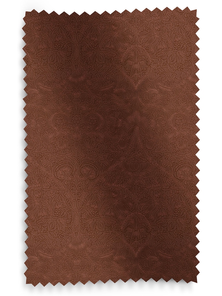 William Morris At Home Orange Lodden Embroidery Made to Measure 100% Cotton Curtains - Image 9 of 9